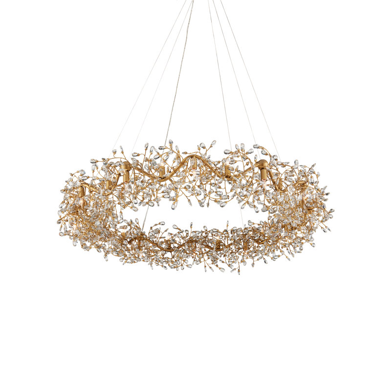 Crystal Bud LED Chandelier, 43"