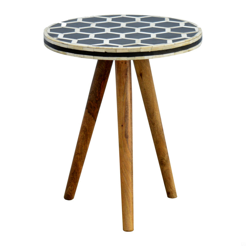 Tabouret à trépied en bois massif