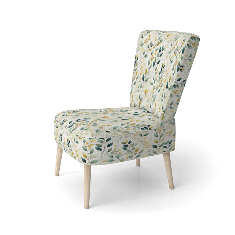 Minimalist Green Ferns - Chaise d'appoint rembourrée à motif bohème et motif
