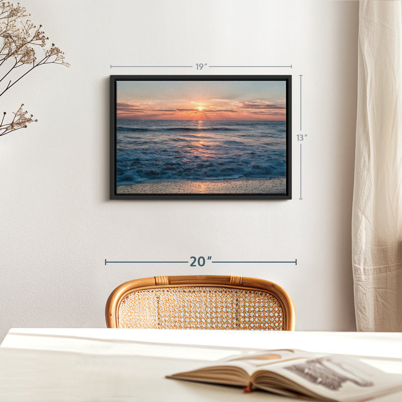 Plage "Lever de soleil sur l'océan", H 13 po x l 19 po