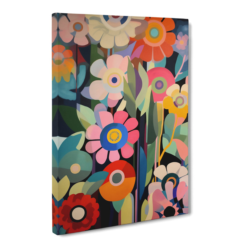 Penright Flowers Retro Vol.6 - Wrapped Canvas, 60cm H x 40cm W x 3cm D