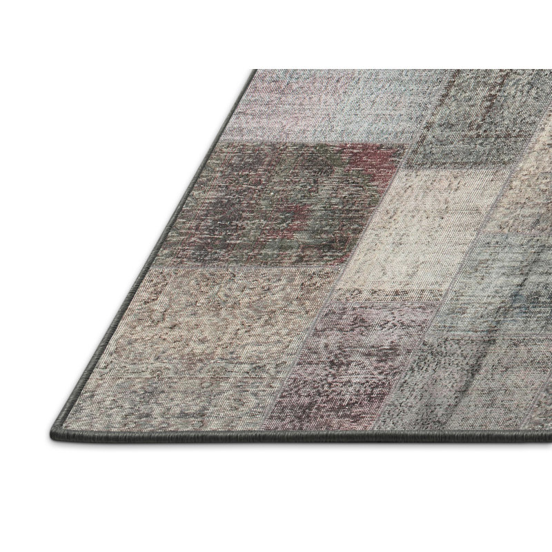 Gris contemporain/Tapis décoratif brun, Rectangle 8 pi x 12 pi