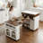 Versatile Extendable Dining Table & Multi-Functional Kitchen Island With Extra-Large Folding Tabletop & Power Outlet-1302601009