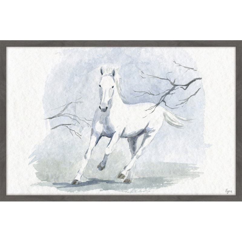 « cheval light », reproduction d’art encadrée, H 12 po x l 18 po x P 1,5 po