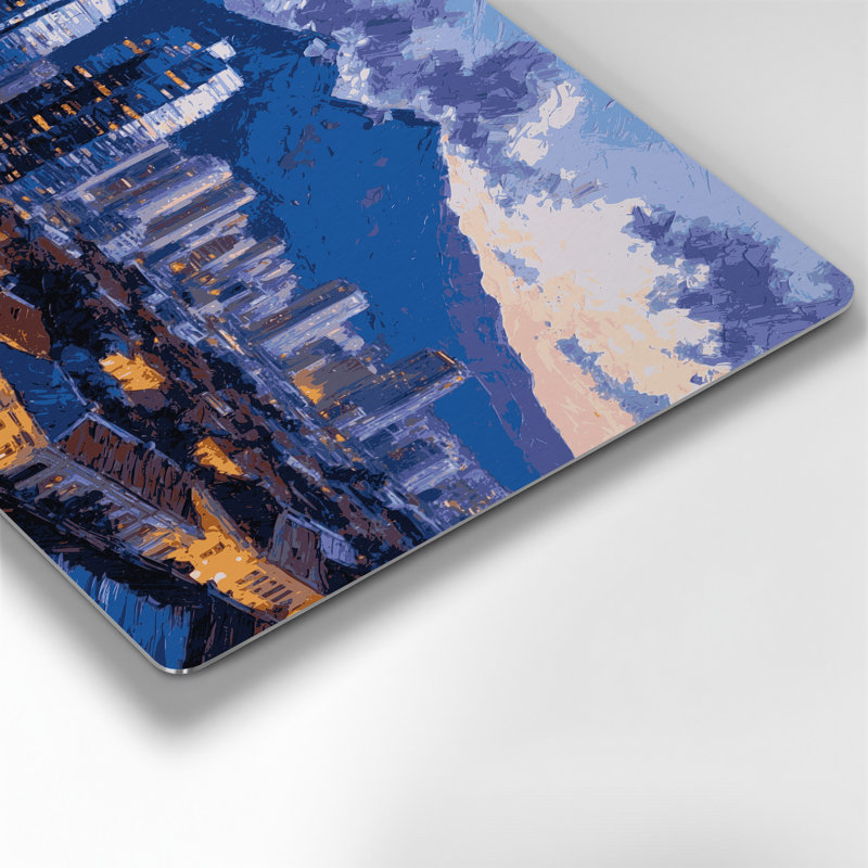 Art mural bleu en cités, villes, Caracas, Vénézuéla, H 8 po x l 10 po