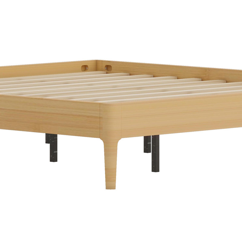 Contemporary Low-Profile Bed Base Featuring Durable Foundation and Hassle-Free Setup, Natural