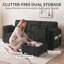 Canapé-lit modulaire réversible coulissant 223 cm, noir