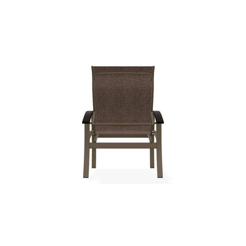 Chaise de patio Askar, Bois de plage texturé, Moka Sunbrella®, Noir