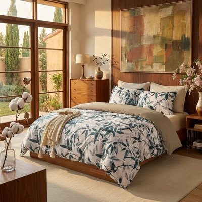 EMJAY Cotton Floral Duvet Cover Set with Pillowcases
