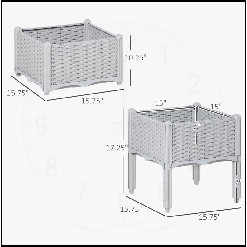 2 Piece Raised Garden Bed with Legs