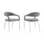 Ensemble de deux fauteuils de salle à manger rembourrés en polyester gris et argent