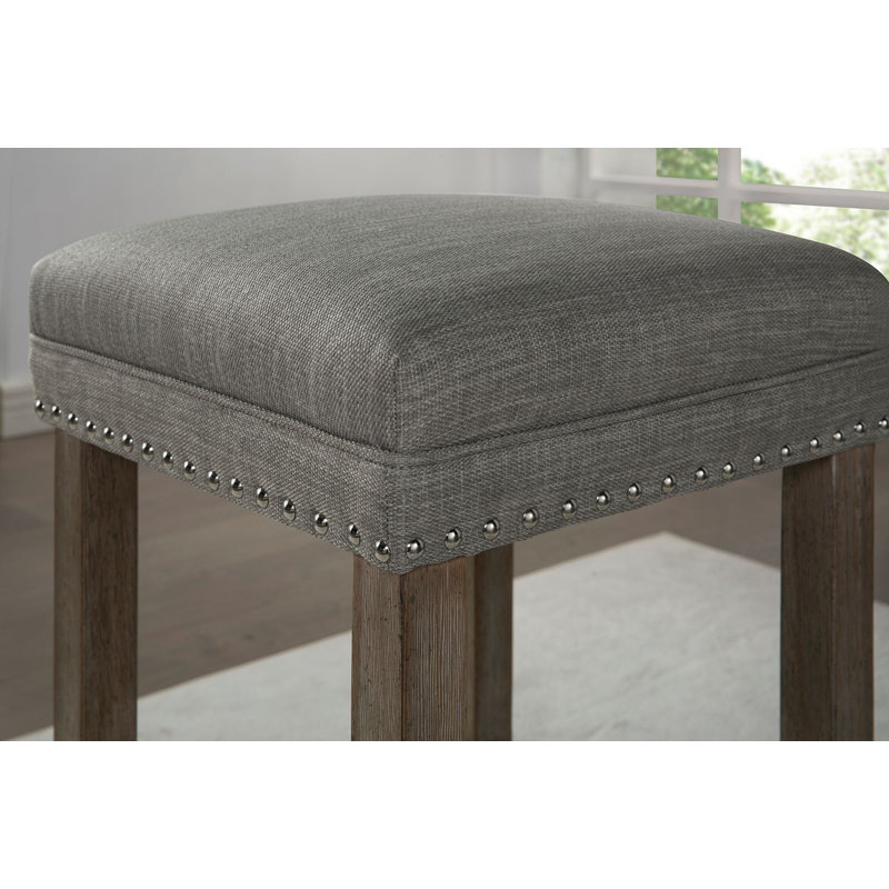 Dining Set Solid Wood 3 Pieces Gray - Wire-Brushed Gray, Gray