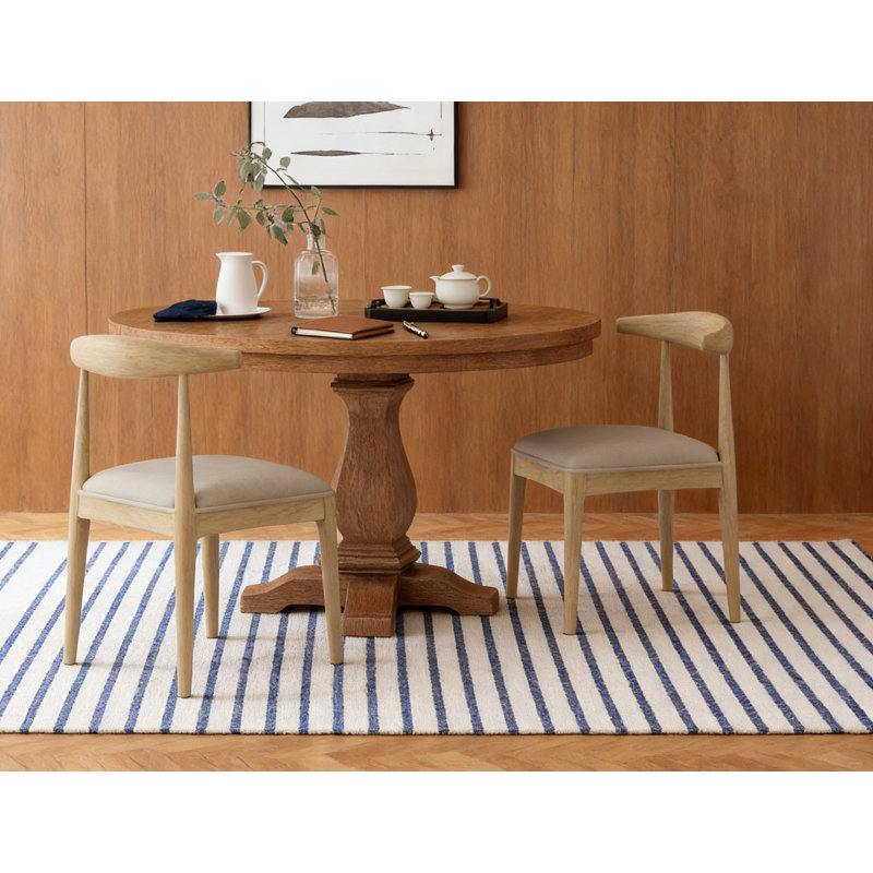 Ensemble de 2 chaises d'appoint rembourrées avec structure en bois d'hévéa de style Mid-Century moderne, ensemble de 2