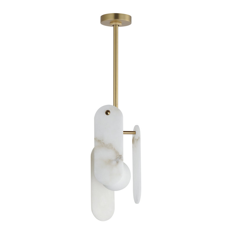 Megalith 1 - Light Pendant, White Alabaster