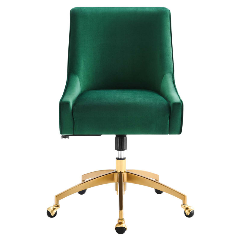 Modway Discern Performance Velvet Office Chair, Green
