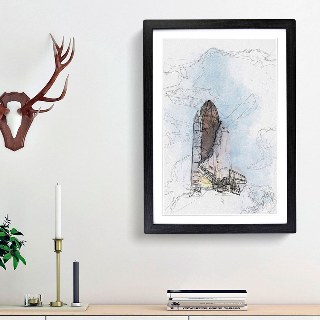Atlantis Space Shuttle in Abstract - Picture Frame Graphic Art Print