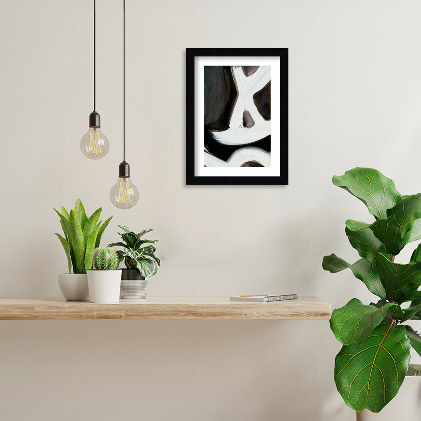 Ottoville "Connected No. 2" Print, 13" H x 10" W, Black