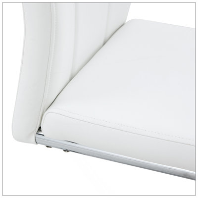 Ensemble de 6 chaises de salle à manger, ensemble de chaises de salle à manger blanches, sièges à dossier haut en polyuréthane et pieds robustes, convient aux restaurants, cuisines et salons