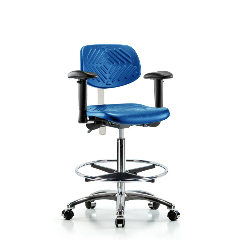 Chaise de salle blanche en polyuréthane classe 100 - hauteur de banc élevée, Roulettes