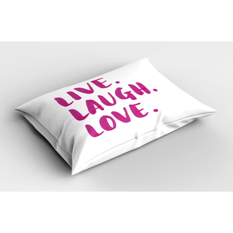 Ensemble de 2 taies décoratives Ambesonne Live Laugh Love, H 20 po x l 26 po