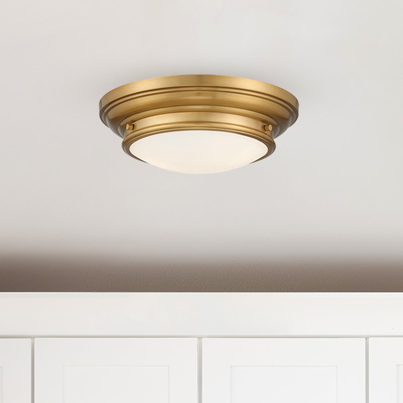 Callensburg 2-Light 13" Flush Mount in Natural Brass, Natural Brass