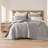 3-Piece Queen Linen Garment Washed Quilt Set,Gray-136327763