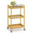 3-Tier Glass Utility Cart Rolling Metal Storage Organizer with Wheels-100824409