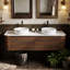 Wall Mounted Single Double Single Vanity Bathroom Vanity With Engineered Marble Top-156388900