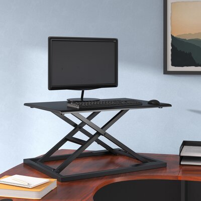 Westbury Height Adjustable Standing Desk Converter -  Symple Stuff, LVLUP32-BK