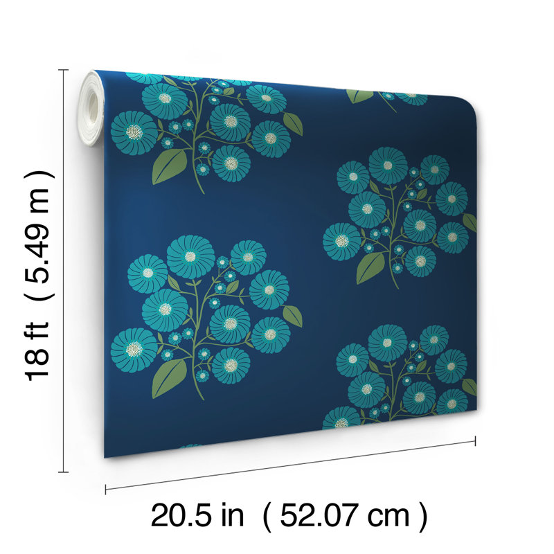Rouleau de papier peint adhésif L 18 pi x l 20,5 po, Bleu