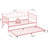 Twin Metal Daybed with Pullout Trundle, Steel Slats, Space-Saving Design, Pink-757034250