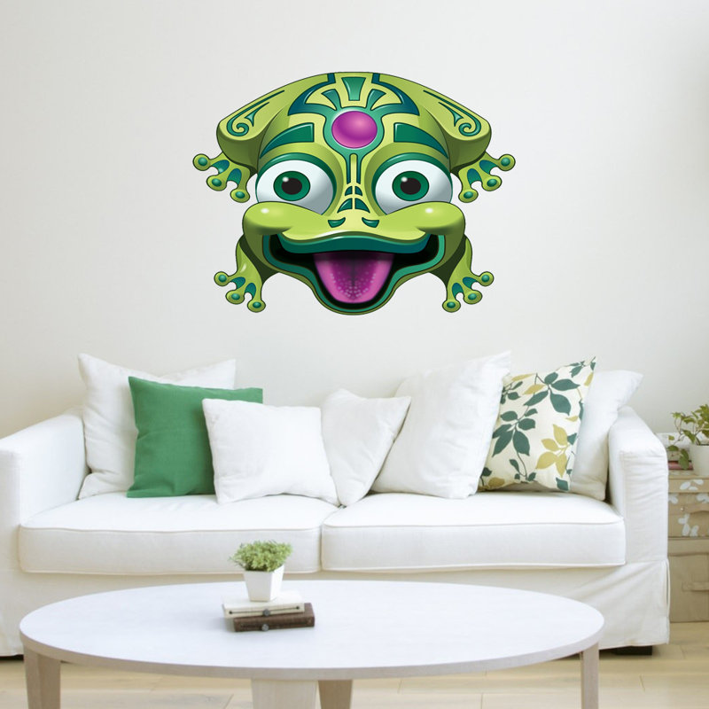 Adhésif décoratif grenouille d’argent, H 46 po x l 55 po