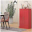 Armoire de cuisine autoportante de 41 pouces avec 12 portes, 5 portes doubles et 5 tablettes réglables HOMcom, rouge-312153302
