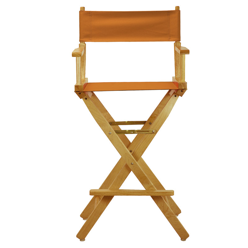 Chaise de réalisateur pliante de 30 po avec toile, Naturel, Rose