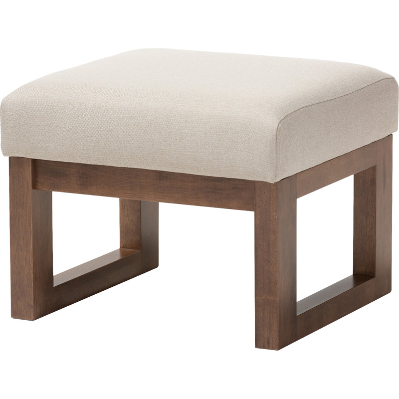 Arrihanna Upholstered Ottoman, Light Beige