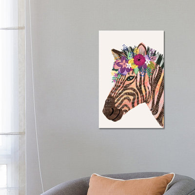 Zebra 1 Piece Wrapped Canvas Wall Art