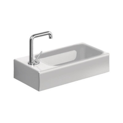 WS Bath Collections Cento 9.8'' Glossy White Ceramic Rectangular Bathroom Sink with Overflow