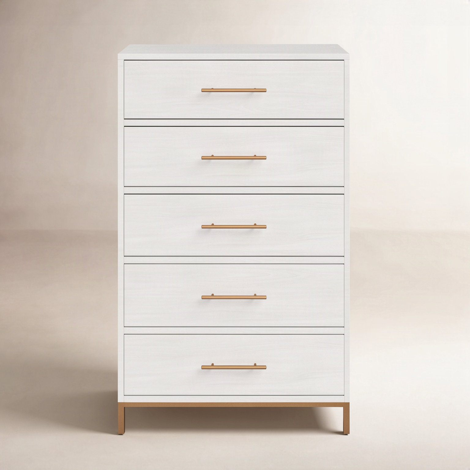 Marino 5 - Drawer Dresser, White