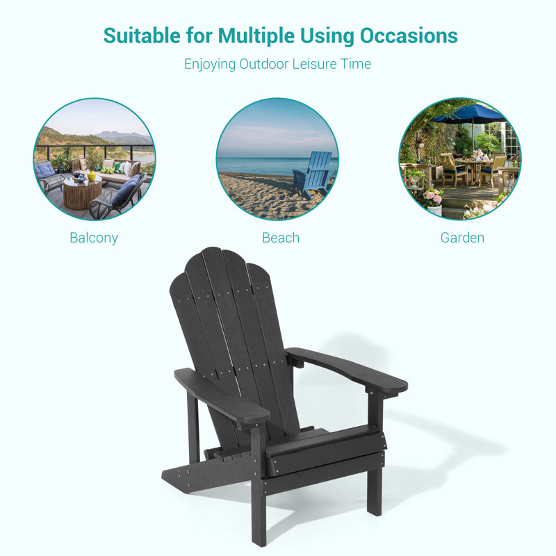 Chaise Adirondack en plastique Harb, Noir