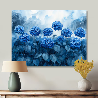 Jabel hortensias dans une tempête d'été - hydrangées, art mural
