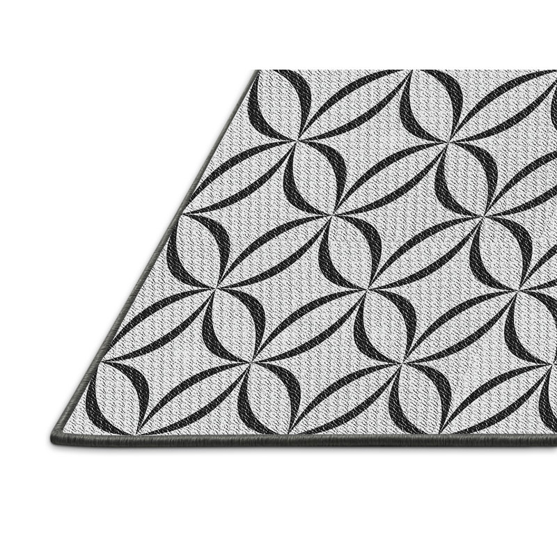 Tapis zone grise à motifs, Rectangle 5 pi x 7 pi