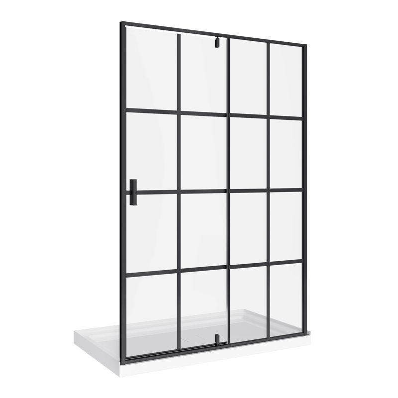 Cabine de douche rectangulaire pivotante avec base incluse H 60 po x H 75 po Lanelle