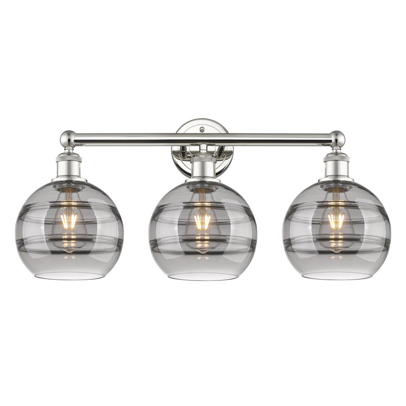 Bienes 3 - Light Dimmable Vanity Light, Polished Nickel, Light Smoke