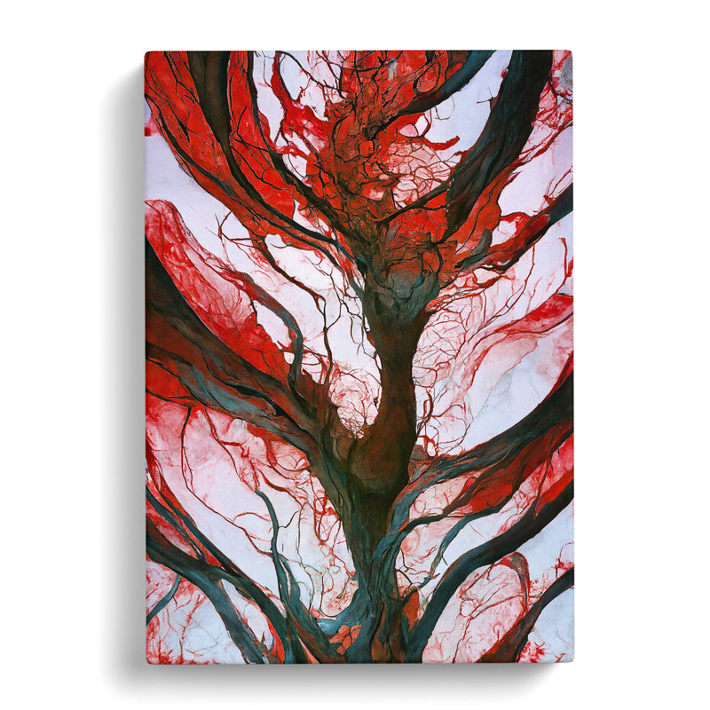 Tree Abstract Art No.5 - Wall Art, Wrapped Canvas, 50cm H x 35cm W, No Matte
