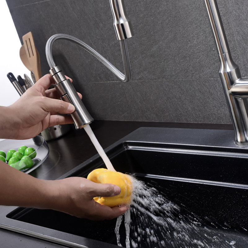 RAEN Lily Pull Down Kitchen Faucet, Stainless Steel