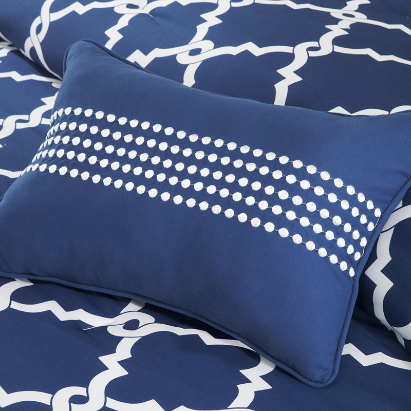 Ensemble d'édredon en polyester , Grand édredon et 8 pièces supplémentaires, Bleu marine