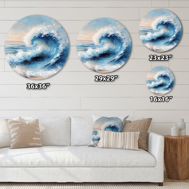 «Blue Coastal» par Coastal Waves, H 29 po x l 29 po