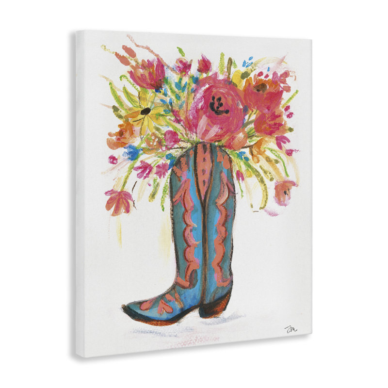 «Floral Cowgirl», toile par Pastels, par Jessica Mingo, H 20 po x l 16 po
