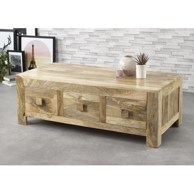 Tiberius Solid Wood Solid Wood Block Coffee Table