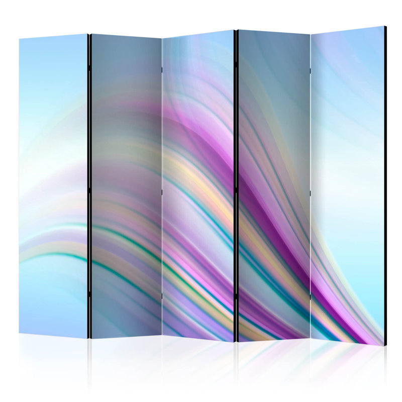 Gwenlli 225cm W x 172cm H 5 - Panel Solid Wood Folding Room Divider